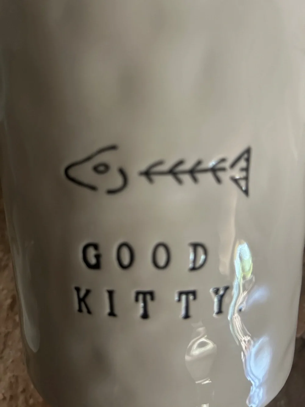 Rae Dunn Magenta Good Kitty Ceramic Treat Jar 8.5 in.